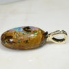 Natural Australian Boulder  Opal and Diamond Gold Pendant Code -GPA115