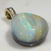 Natural Australian   Boulder  Opal and Diamond Gold Pendant