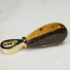 Natural Australian White  Boulder  Opal and Diamond Gold Pendant