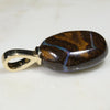 Natural Australian Boulder  Opal and Diamond Gold Pendant