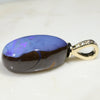 Australian Boulder  Opal and Diamond Gold Pendant
