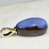 Australian Boulder  Opal and Diamond Gold Pendant