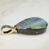 Australian Boulder  Opal and Diamond Gold Pendant Code -GPA129