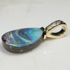 Natural  Australian Boulder  Opal and Diamond Gold Pendant