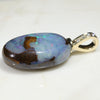 Natural  Australian Boulder  Opal and Diamond Gold Pendant
