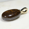 Natural  Australian Boulder  Opal and Diamond Gold Pendant