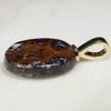 Natural  Australian Boulder Opal Matrix and Diamond Gold Pendant