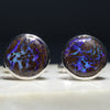 Natural Australian Opal Matrix Silver CuffLinks