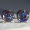 Natural Australian Opal Matrix Silver CuffLinks