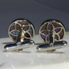 Natural Australian Opal Matrix Silver CuffLinks