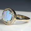 Natural Australian Boulder Opal and Diamond Gold Ring - Size 7.5 Code -GR771
