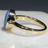 Natural Australian Boulder Opal and  Diamond 18k Gold Ring - Size 6.5 US Code GR764