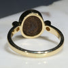 Natural Australian Boulder Opal and  Diamond 18k Gold Ring - Size 6.5 US Code GR764