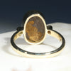 Natural Australian Boulder Opal and  Diamond Gold Ring.  Size 9 Code -GR779