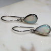 Natural White Australian Opal  Silver Earring