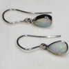 Natural White Australian Opal  Silver Earring