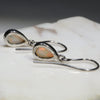 Natural White Australian Opal  Silver Earring