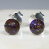 Australian Boulder Opal Matrix Silver Earring Studs Code -SEA10