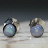 Natural Australian Boulder Opal  Silver Stud Earring