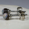 Natural Australian Boulder Opal  Silver Stud Earring