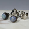 Natural Australian Boulder Opal  Silver Stud Earring