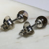 Natural Australian Boulder Opal  Silver Stud Earring