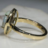 Natural Australian Solid Boulder Opal and Diamond Gold Ring - Size 7.75