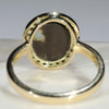 Natural Australian Solid Boulder Opal and Diamond Gold Ring - Size 7.75