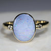 White Opal Anniversary Gold Ring  