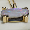 Natural Australian Solid Boulder Opal 18k Gold And Diamond Pendant