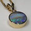Natural Australian Boulder  Opal  and Diamond  Gold Pendant
