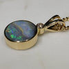 Natural Australian Boulder  Opal  and Diamond  Gold Pendant