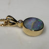 Natural Australian Boulder  Opal  and Diamond  Gold Pendant