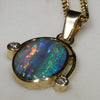 Natural Australian Boulder  Opal  and Diamond 18K Gold Pendant