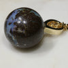 Natural Australian Boulder Opal and Diamond Gold Pendant