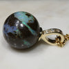 Natural Australian Boulder Opal and Diamond Gold Pendant