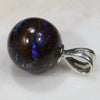 Australian Boulder Matrix Opal Silver Loop Pendant with Silver Chain