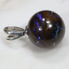 Australian Boulder Matrix Opal Silver Loop Pendant with Silver Chain