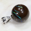 Australian Boulder Matrix Opal Silver Loop Pendant with Silver Chain