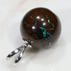 Australian Boulder Matrix Opal Silver Loop Pendant with Silver Chain