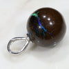 Australian Boulder Matrix Opal Silver Loop Pendant with Silver Chain