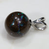 Australian Boulder Matrix Opal Silver Loop Pendant with Silver Chain