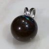 Australian Boulder Matrix Opal Silver Loop Pendant with Silver Chain