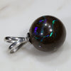 Australian Boulder Matrix Opal Silver Loop Pendant with Silver Chain