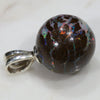 Australian Boulder Matrix Opal Silver Loop Pendant with Silver Chain