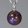 Australian Boulder Matrix Opal Silver Loop Pendant with Silver Chain