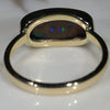 Natural Australian Boulder Opal Matrix Gold Ring.  Size 8.25