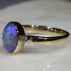 Natural Australian Boulder Opal and Diamond Gold Ring  - Size 6.25 Code -GR703
