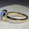 Natural Australian Boulder Opal and Diamond Gold Ring  - Size 6.25 Code -GR703