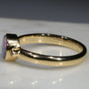 Natural Australian Boulder Opal and Diamond Gold Ring  - Size 6.5